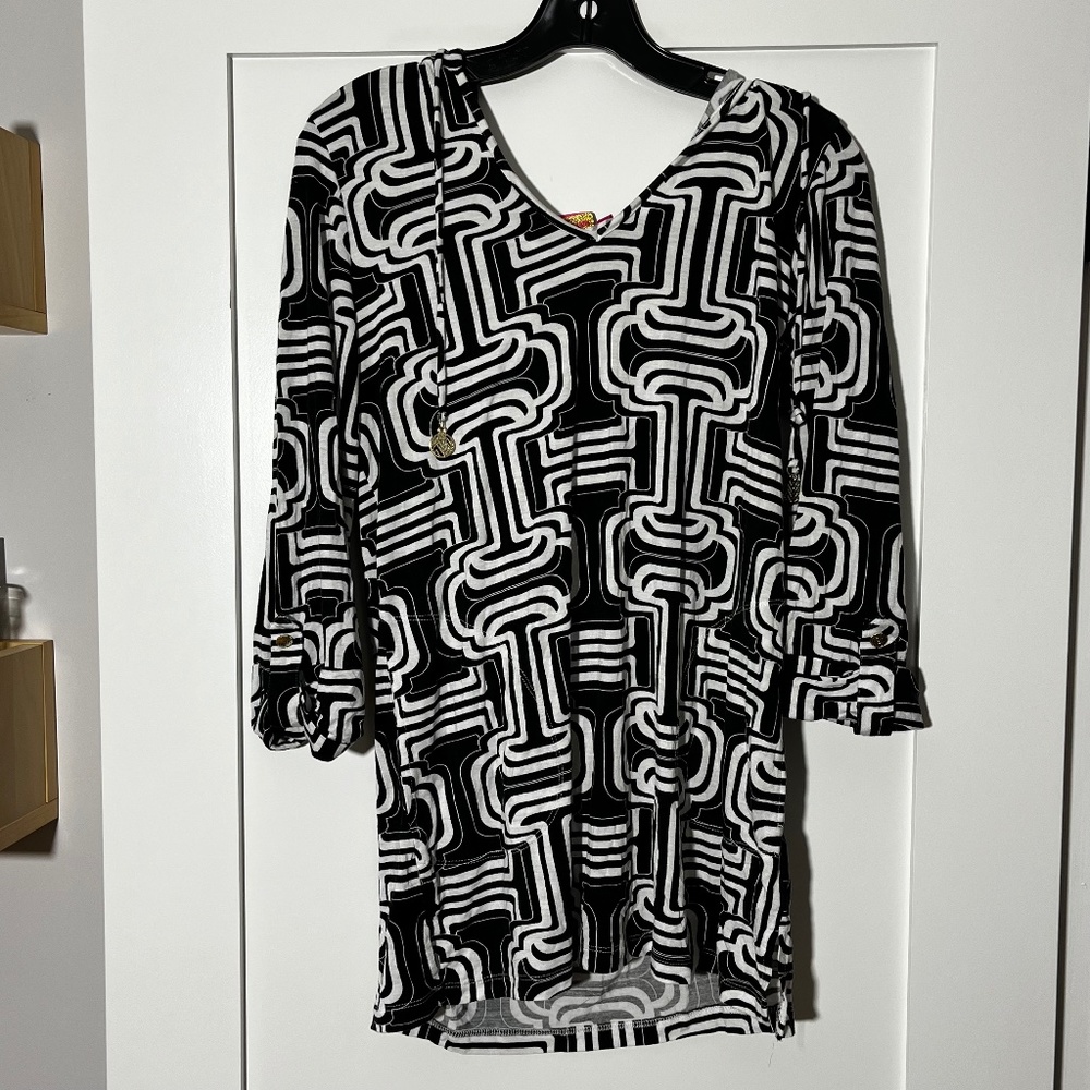 Macbeth Collection hooded tunic with pockets - small